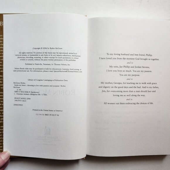 New Inside My Heart: Choosing to Live with Passion and Purpose by Robin McGraw - Picture 3 of 7